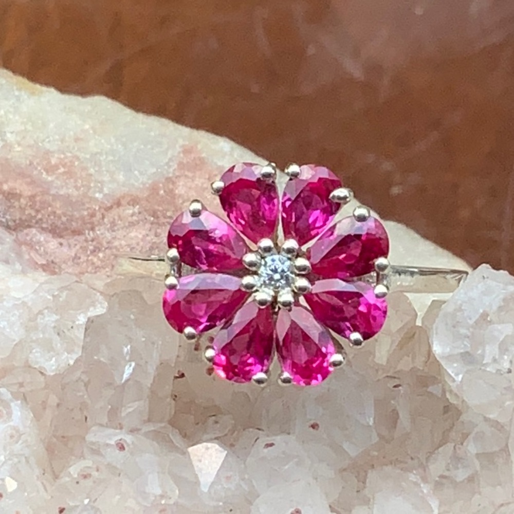 PINK RUBELLITE 925 STERLING SILVER RING, SIZE 8.5